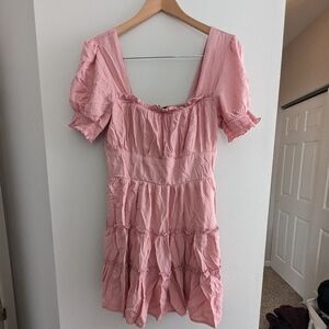 Pink ruffle dress